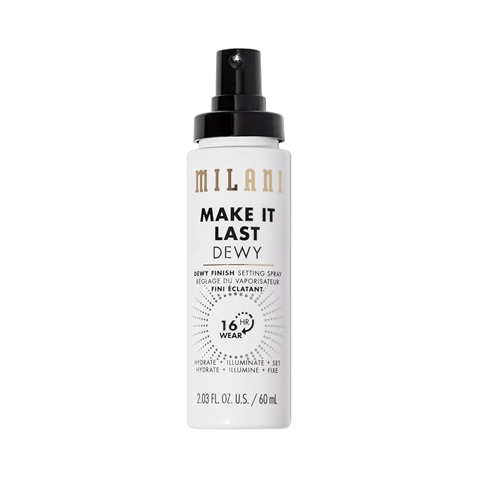 Milani Setting Spray + Primer, Make It Last Original - Natural Finish with Niacinamide for Hydration & Make It Last Dewy - Dewy Finish Moisturizing Formula for Glow on the Go - 2 Pack