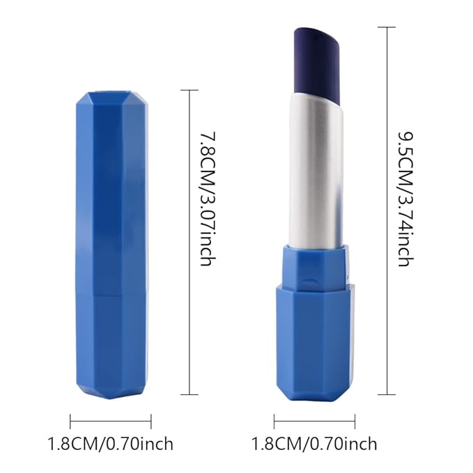Steel Blue Matte Creamy Lipstick for Women, Longwear Lip Gloss Face Paint Stick, Lip Stick Stain Long Lasting Waterproof Easy Application Full Coverage Velvet Gloss for Party Halloween Makeup 14