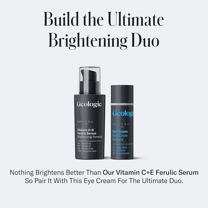 Geologie Dark Circle Under Eye Cream | Formulated to Help Dark Circles, Puffy Eyes Fine Lines & Wrinkles | Kojic Acid, Caffeine, Peptides, Niacinamide & Hyaluronic Acid