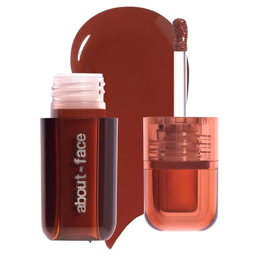 about-face Blush Rush Liquid Blush – Hydrating, Buildable Formula with Jojoba Oil, Hyaluronic Acid, and Squalane – Long-Lasting Dewy Finish – Vegan & Cruelty-Free (Grand Prix – Rich Brown)
