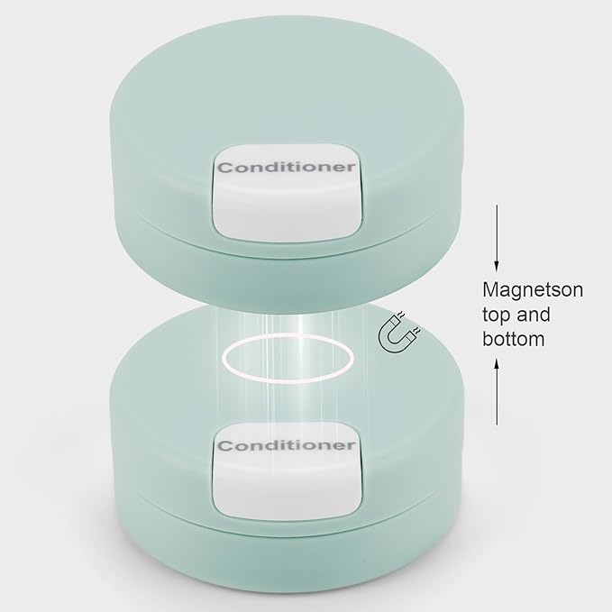 Gemice Travel Containers for Toiletries, Magnetic Travel Containers, TSA Approved Cream Jars with Toiletry Bag, Leak-proof Small 1oz Capsules Set with Multiple Labels for Organization (4 Pack)