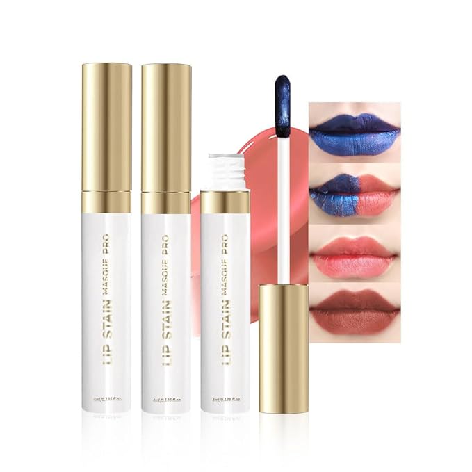 2Pcs Matte Lip Stain Wipe Off Masque - Peel Off Lip Stain Tattoo, All Day Peel Off Lip Tint,Long Lasting Lip Mask,Waterproof Transfer-proof Lip Liner Peel Off Lip Gloss,Stay Lip Makeup 01+04