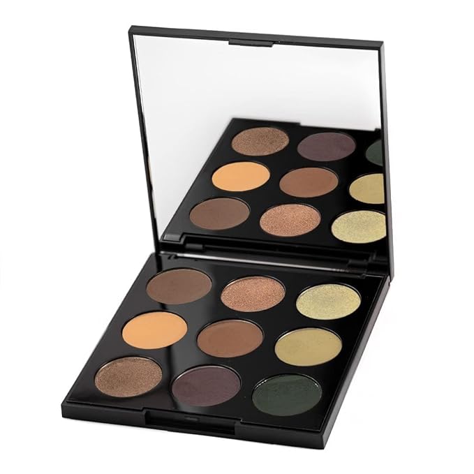 Palladio Ultimate 9-Count Eyeshadow Palette, Talc-Free Formula, High Pigmented Shades in A Mix of Matte & Shimmer Finishes, Blendable Long Lasting Colorful Professional-Grade Makeup (Natural Earth)