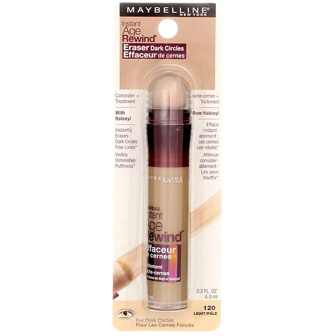 Maybelline Instant Age Rewind Eraser Dark Circles Treatment Concealer, Light 0.2 oz (Pack of 7)
