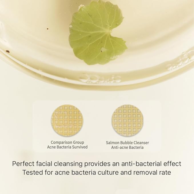 Salmon Caring Centella Bubble Cleanser - Salmon PDRN, pH 5.5, Salmon Egg Extract, Centella, Moisturizing, Balancing, Pore Cleansing, Low Irritation, Hypoallergenic, Sensitive Skin