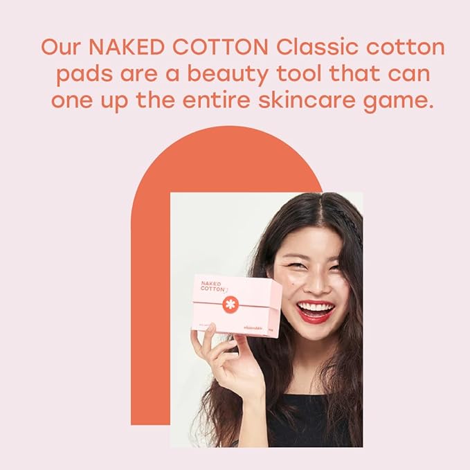 White Rabbit - Naked Cotton Classic - Premium Facial Cotton Pads - for Makeup Remover, Toner, Mask - 100% Cotton, Unbleached, Lint-Free - Extra Soft & Durable - Natural & Cruelty-Free - 100 Count