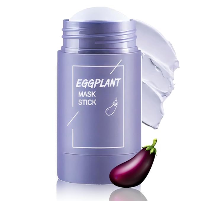 Clay Mask For Face, Blackhead Remover For Face, Deep Pore Cleansing, Moisturizing, Skincare Facial Mask for Refining Pores and Controlling Oil (Eggplant)