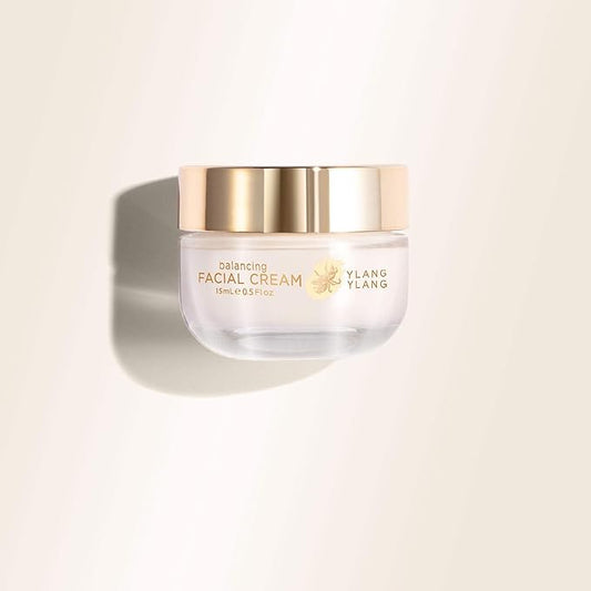 Fleurissent Tranquil Touch Ylang-Ylang Rebalancing Facial Cream – Soothing Skincare Ritual, 0.5 FL OZ, Lightweight, Calming, COSMOS Organic Certified Formula for All Skin Types