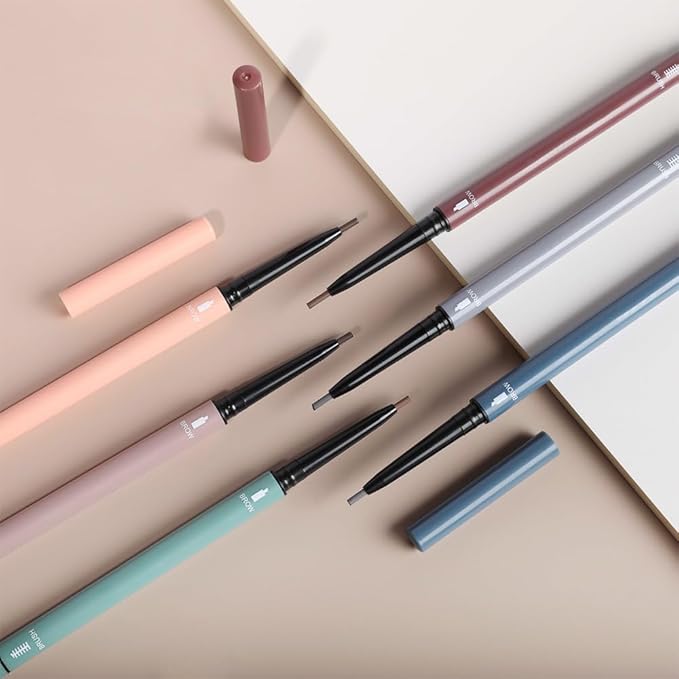 Black Eyebrow Pencils for Women,with Spoolie Brush,Eyebrow Pencil Soft Textured,Waterproof Sweat-proof for Fills in Sparse Areas and Gaps Create a Natural Eye Brow,Vegan & Cruelty-Free