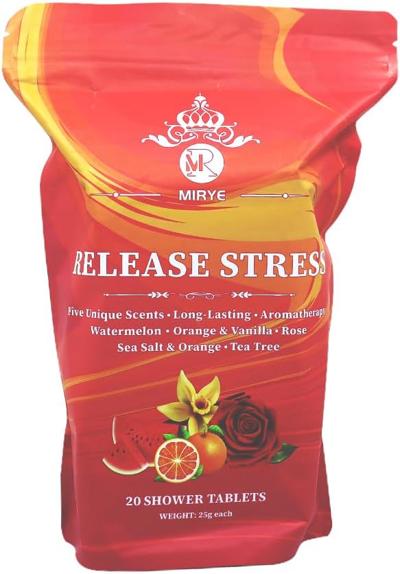 Shower Steamers Aromatherapy - 20 Pack Shower Bombs Aromatherapy Birthday Gifts for Women, Organic Watermelon, Orange & Vanilla, Sea Salt & Orange, Rose, Tea Tree, Gift for Women