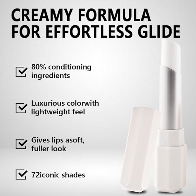 White Matte Creamy Lipstick for Women, Longwear Lips Gloss & Face Paint Stick, Lip Stick Stain Long Lasting Waterproof Effortless Application Full Coverage Velvet Gloss for Party, Halloween Makeup 02#