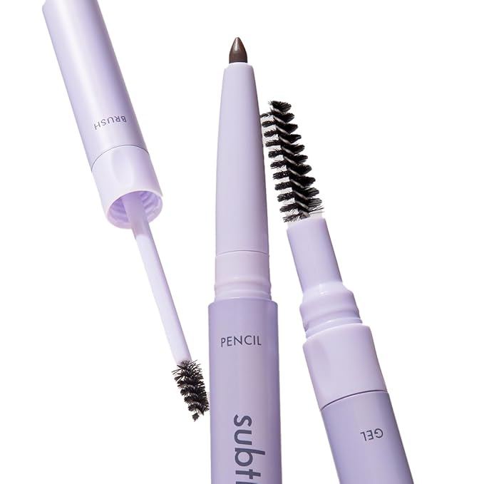 3-in-1 Brow Pencil Subtl Staks- Vegan, Smudge-Proof, with Spoolie Brush and Clear Gel - Best Eyebrow Pencil for Fluffing, Filling, and Setting Brows, Auburn