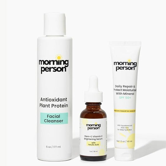 The Morning Routine: 3 Step Skincare Routine for Brightening, Hydrating, Repairing and Protecting Skin