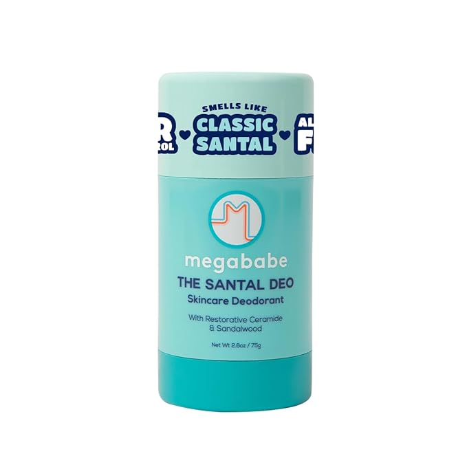 Megababe Skincare Deodorant - The Santal Deo with 72 hour Odor Protection | Restorative Ceramide & Sandalwood | Aluminum-Free, All Natural | 2.6 oz