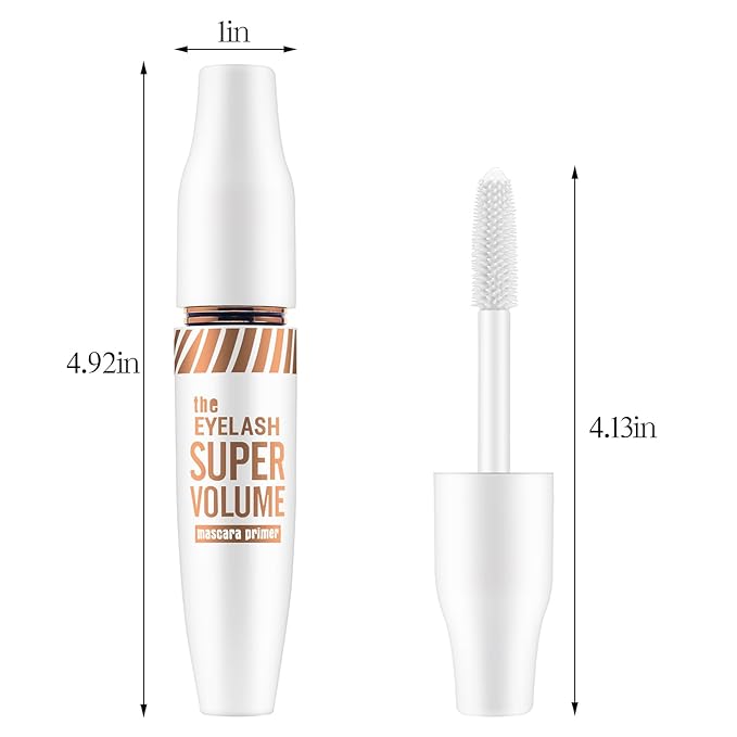 White Mascara Primer, Volumizing and Lengthening Eyelashes Waterproof Mascara, White Thick Curly Lash Primer, Charming Eye Makeup