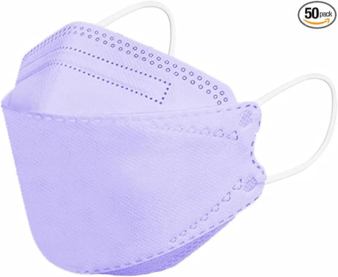 50 PCS Lavender KF94 Face Masks -4Ply Breathable 3D Face Mask for Adult,Lavender Color