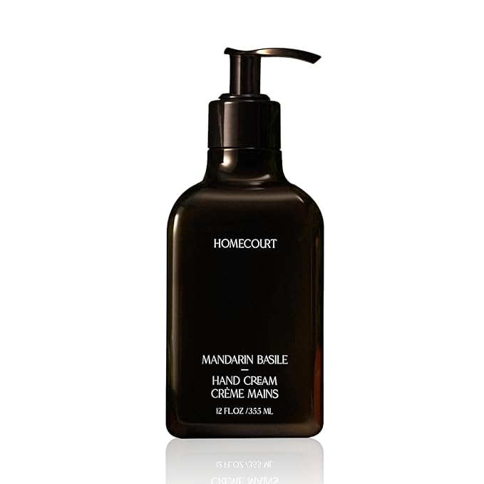 Homecourt Hand Cream, Non-Greasy Moisturizer for Hydrated, Nourished & Soft Hands, Dermatologist Tested, Clean Formula, Mandarin Basile, 12 fl oz