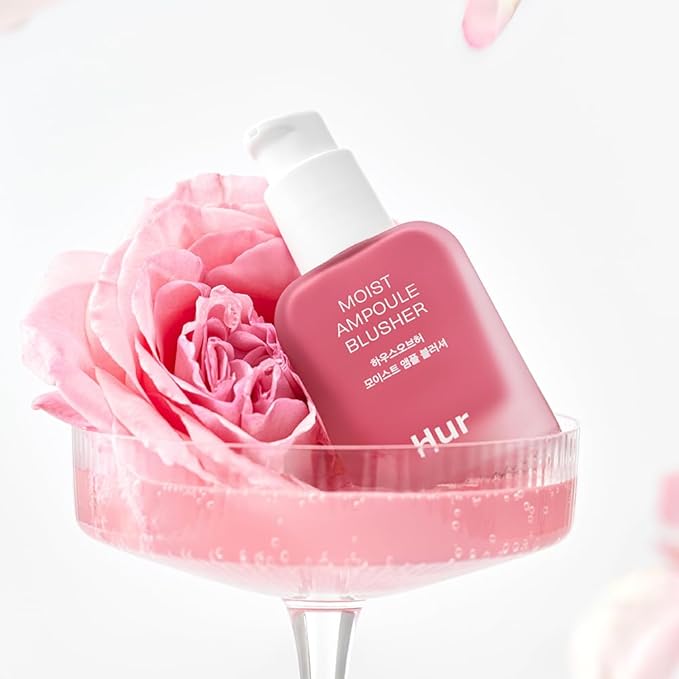 House of Hur Moist Ampoule Blusher with 50% Moisture Essence | Hydrating & Long-Lasting Blush | 0.68fl.oz (9 Shades) - Pink Rosie
