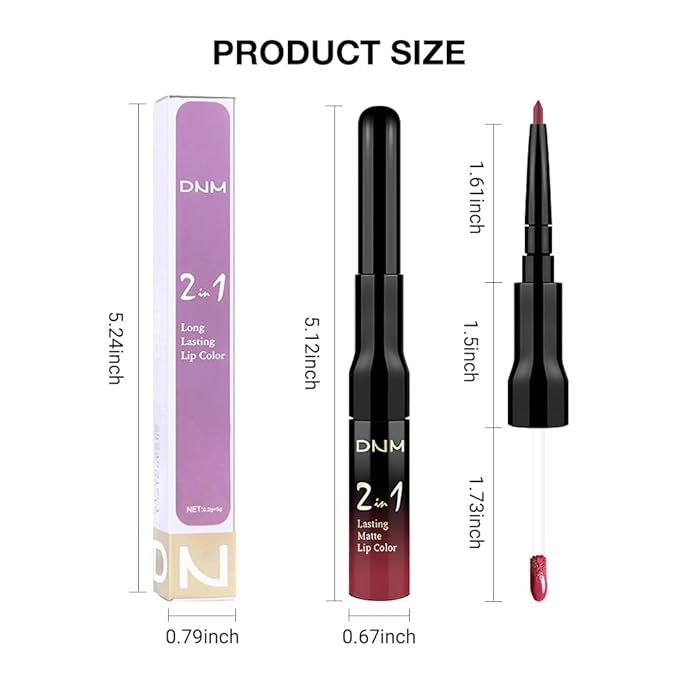 evpct 1Pcs Deep Cranberry Red Matte Lip Liner and Liquid Lipstick Stain Makeup Set for Women, Red Long Lasting Smudge Proof Lipstick labiales matte mate larga duracion listip 24 hours originales, 39#