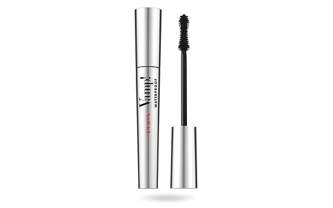 Pupa Milano Vamp! Waterproof Mascara - Add Extreme Volume and Length to Lashes - Serum-Infused Formula Promotes Thicker Lash Appearance - Smudge, Clump, and Water Resistant - 001 Extra Black - 0.3 oz