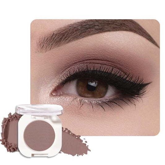 Light Cocoa Matte Eyeshadow Palette for Women, Single Monochrome Eye Shadow Makeup, Shiny Pressed Powder, Blendable Natural sombras para ojos, Holographic,Vegan,Travel -18