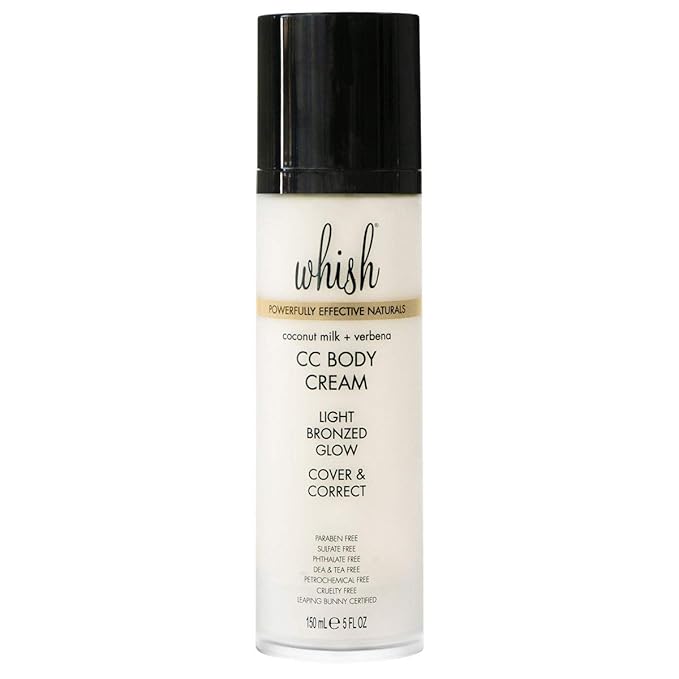 Whish Coconut Milk & Verbena CC Body Cream - Color Correcting Moisturizer with Shea Butter & Aloe for Instant Glow - Paraben & Sulfate Free - 5 fl oz