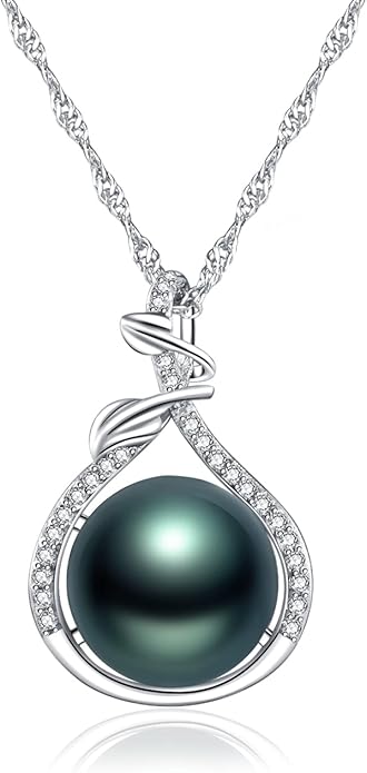 Tahitian Black Pearl Necklace - Mom's Day Gifts for Women: Anniversary, Christmas, Birthday Jewelry