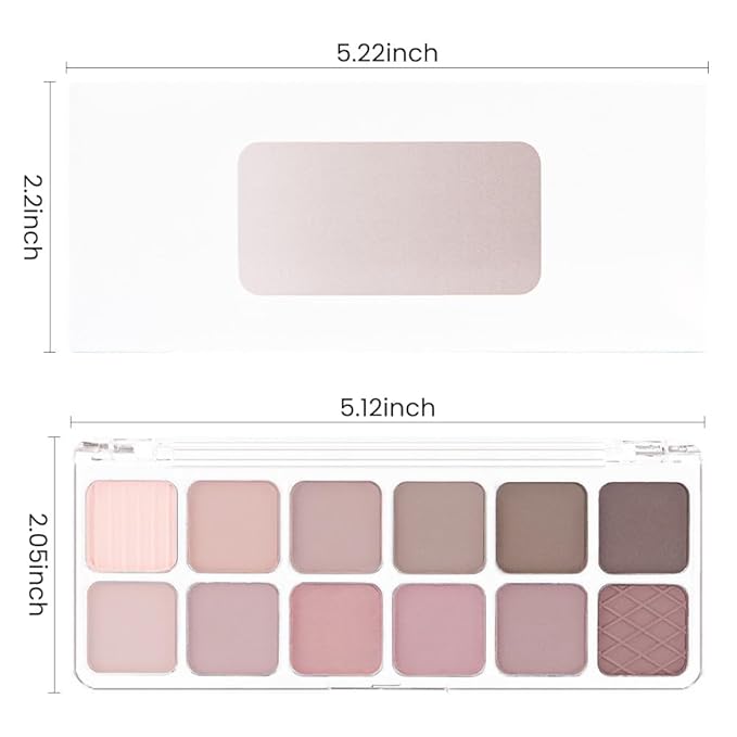 AMY'S DIARY 12Color Light Pink Purple Eyeshadow Palette, Long-Lasting, and Highly Pigmented. Elevate Your Eye Makeup– Unleash Your Unique Style (08#)
