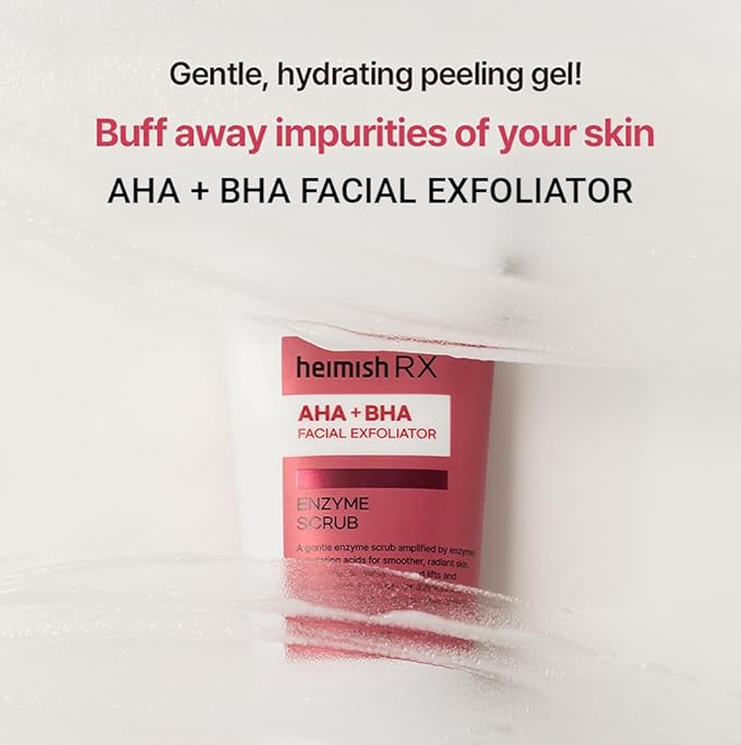 HEIMISH RX AHA BHA Enzyme Scrub - Facial Exfoliating Scrub, Chemical Exfoliant, Gentle Exfoliator for face with Salicylic Acid, For All Skin Types, Skin Texture Improvement, 130ml (4.39 fl.oz)