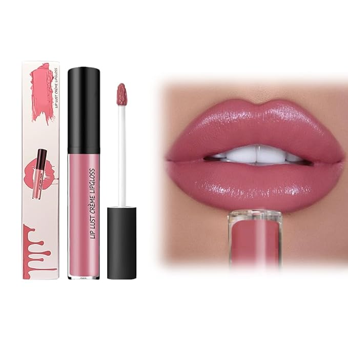 12 Colors Cream Texture Lipstick, 2026 Upgrade 12 Colors Lips Staining Lip Oil Long Lasting Lip Gloss Natural Non-Stick Non-Fading Liquid Lipstick, Hydrating Lip Tint Waterproof LipStain (#5)
