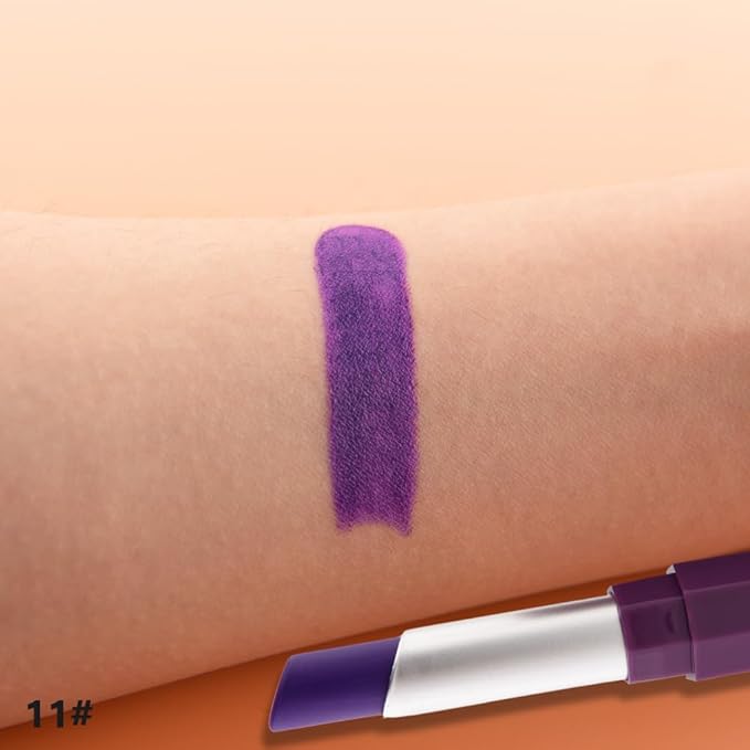 Violet Purple Matte Creamy Lipstick for Women, Longwear Lip Gloss Face Paint Stick, Lip Stick Stain Long Lasting Waterproof Easy Application Full Coverage Velvet Gloss for Party Halloween Makeup 11