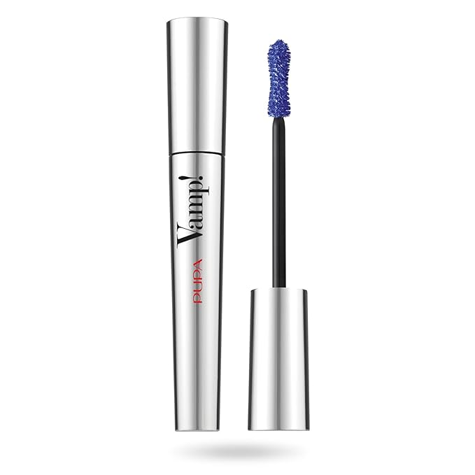PUPA Milano Vamp! Mascara - For Voluminous And Dramatic Eyelashes - Max Lengthening And Defining Formula Adds Impact - Boost Your Eye Allure With Long, Thick Lashes - 301 Electric Blue - 0.32 Oz