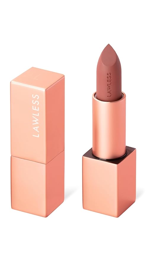 Lawless Women's Forget the Filler Lip-Plumping Line-Smoothing Satin Cream Lipstick, Morocco, Pink, 0.1 Ounce