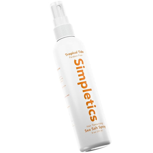 Simpletics Himalayan Sea Salt Spray for Hair - All Natural, 5 Ingredient Texturizing and Volumizing Product - Tropical Scented - Beach Look To Add Volume & Texture - Unisex - 240ml...