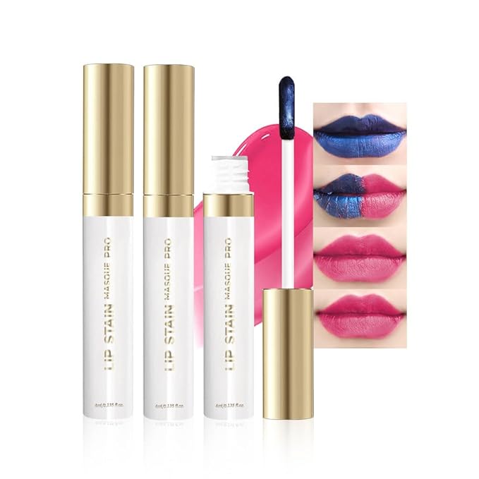 2Pcs Matte Lip Stain Wipe Off Masque - Peel Off Lip Stain Tattoo, All Day Peel Off Lip Tint,Long Lasting Lip Mask,Waterproof Transfer-proof Lip Liner Peel Off Lip Gloss,Stay Lip Makeup 03+08