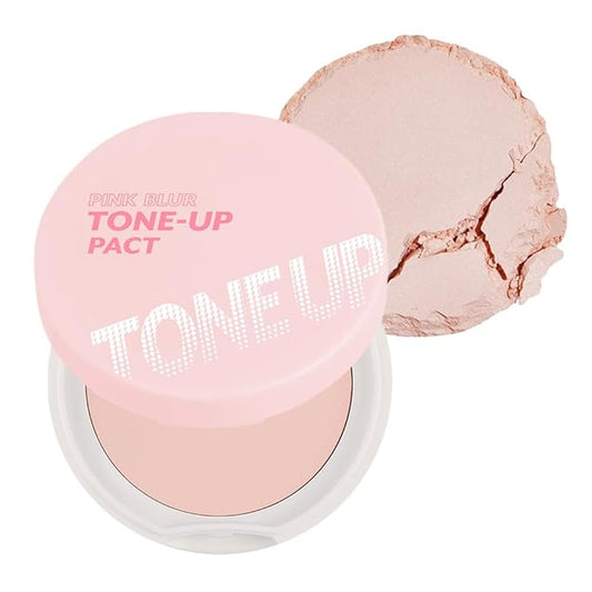 I'M MEME Compact - Tone-up Pact | Korean Pressed Setting Powder for Pink Blur Effect, with Calamine, Makeup Powder Foundation, Translucent Compact, Finishing Powder, Oil Control Face Powder, 0.35 Oz