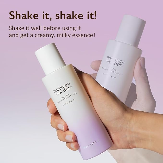 haruharu Wonder Black Rice Probiotics Barrier Essence, Skin Flooding & Layering, Strengthens Skin Barrier, Moisturizes, Glowy Radiant Skin, Ceramide & Panthenol, Holiday Stocking Stuffer, 4.05 fl.oz