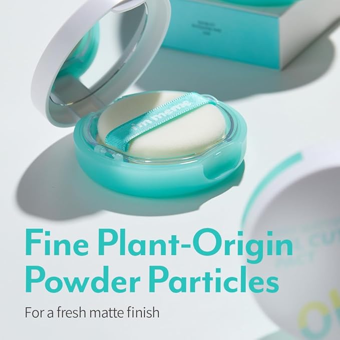 I'M MEME Compact - Oil Cut Pact | Sebum Absorbing, Korean Pressed Setting Powder for Blurring Effect, Makeup Powder Foundation, Translucent Compact, Finishing Powder, Oil Control Face Powder, 0.35 Oz