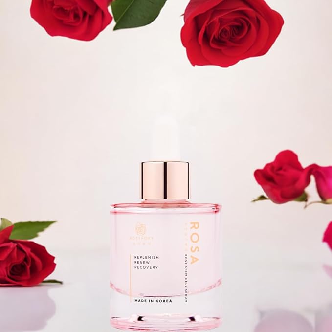 RosyFoxy Rosa Hyaluronic Acid Serum for Face, Rejuvenating Collagen Serum for Fine Lines and Wrinkles, Hydrating, Even Toning, Suitable for All Skin Type including Sensitive - 30 mL - Made in Korea