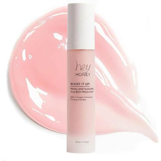 Hey Honey Skincare Boost It Up Collagen-boosting peptides Honey & Hyaluronic Acid Rich Moisturizer for Stronger Skin Barrier | For Premature & Advanced Signs of Aging | Fast Acting | 1.7 Oz