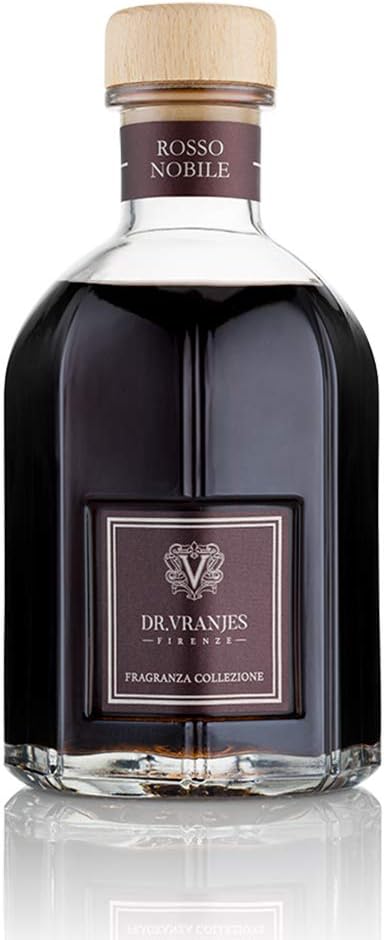 Dr. Vranjes - Rosso Nobile 250 ml Diffuser + Double Pack of Black Sticks (3 Pieces Bundle) - Luxury Home Fragrance, Made in Italy, Main Scent Fruity: Orange, Strawberry and Red Berries, Birch