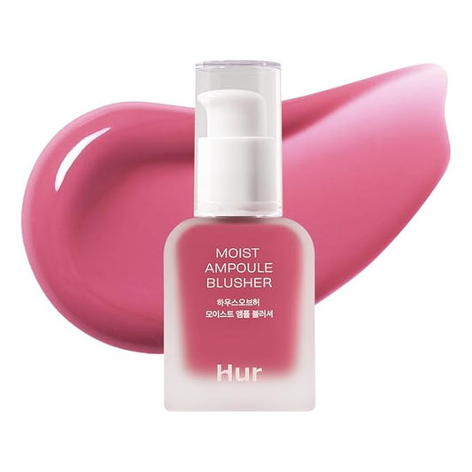 House of Hur Moist Ampoule Blusher with 50% Moisture Essence | Hydrating & Long-Lasting Blush | 0.68fl.oz (9 Shades) - Pink Rosie