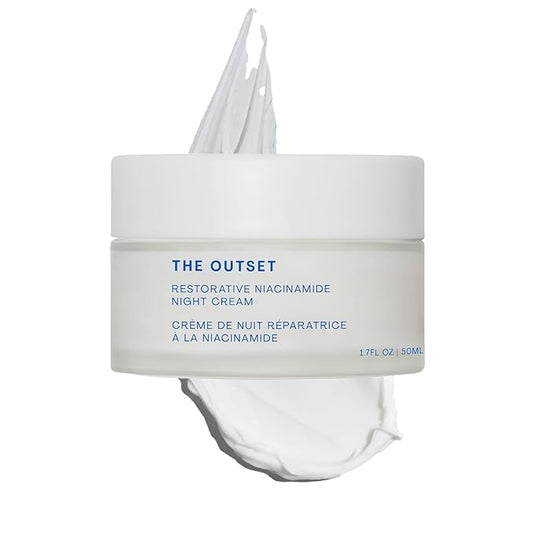 The Outset Restorative Niacinimide and Bakuchiol Night Cream - Gentle Fragrance Free Anti-Aging Moisturizer - Wrinkle reducing - Clean, Vegan, Gluten Free - All Skin Types, Sensitive Skin - 1.7 fl oz