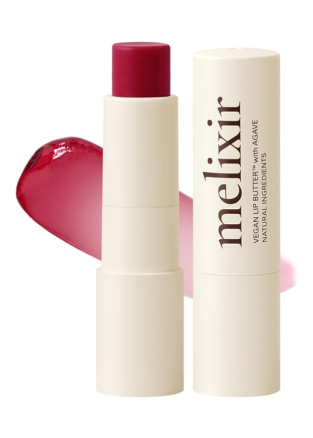 Melixir Vegan Lip Butter #15 Dirty Pink, Hydrating Tinted Lip Balm Stick, Bee-Free, Petrolatum-Free, Plant-Based With Shea Butter, Nourishing Care for Dry, Chapped Lips, Natural Finish