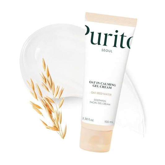 PURITO Post-Acne Moisturizer, Recovery & Glow Boost, Silicone-Free, Non-Comedogenic, Vegan, Korean Skincare, Oat In Calming Gel Cream, 3.38 fl oz / 100ml