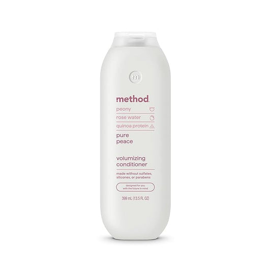 Method Volumizing Conditioner, Pure Peace with Rose, Peony, and Pink Sea Salt Scent Notes, Paraben and Sulfate Free, 13.5 oz (Pack of 1)