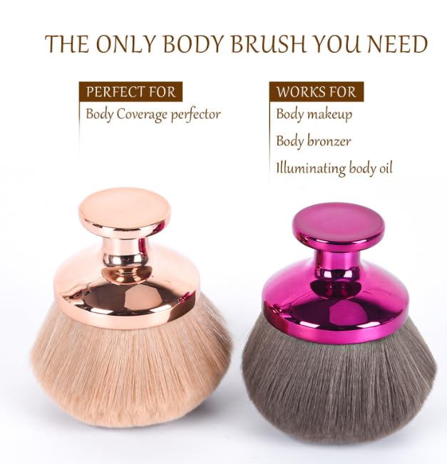 Large Kabuki Body Makeup Brush, Self-Tanning Applicator, Suitable for Mixed Bronzing Sun Protection Body Cream Dry and Wet Multi-Use, Evenly Apply 90mm Large Brush Head (golden)