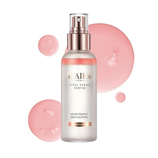 d'alba Piedmont Italian White Truffle Vital Spray Serum, Vegan Skin Care, Calming and Hydrating Facial Mist for Red and Sensitive Skin, Glow Serum, Surfactant Free, All in One, Korean Skin Care