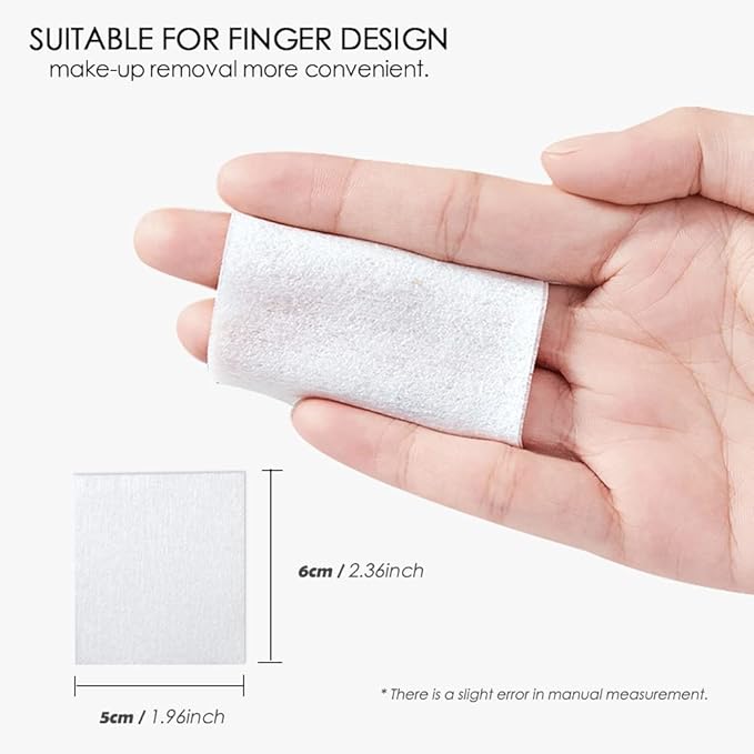 1000PCS Ultra Thin Makeup Remover Cotton Pads Perfect for Face Lips Eyes Nails Polish Makeup Remover Cleansing and Daily Skin Care, Square, Lint