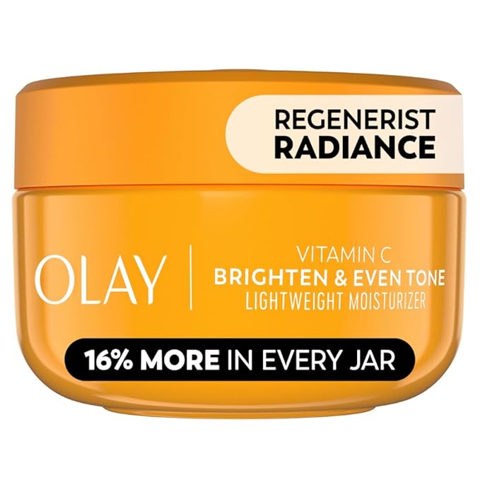 Olay Regenerist Vitamin C Face Moisturizer, Bright & Even Lightweight Cream for Women - Brightens, Hydrates, Evens Tone + Texture, Glowing Skin Care - Recyclable Sustainable Eco Jar, Non-Greasy, 2 Oz